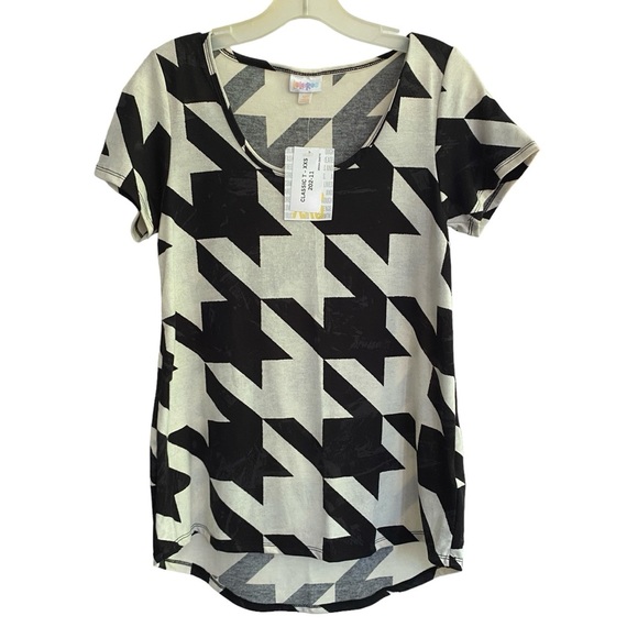 LulaRoe CLASSIC Black & White/Cream Houndstooth Tee NWT Size XXS - Picture 5 of 6
